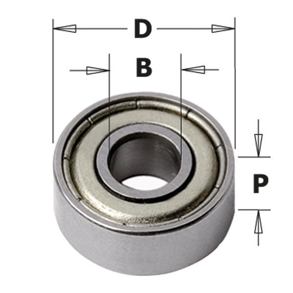 Cmt Bearing, 1-1/4-Inch Diameter, 8mm Smaller Diameter 791.033.00